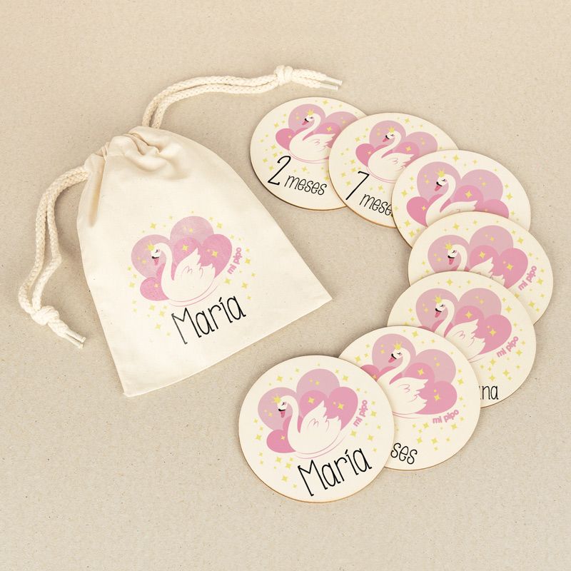 Placas cumplemeses personalizado Cisne - Nanetes