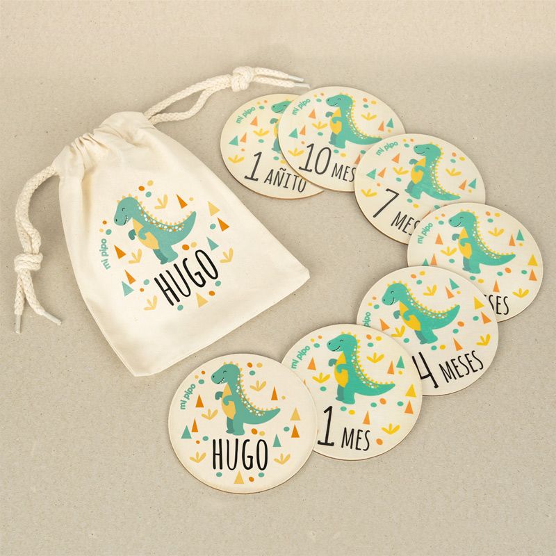 Placas cumplemeses personalizado Dino - Nanetes