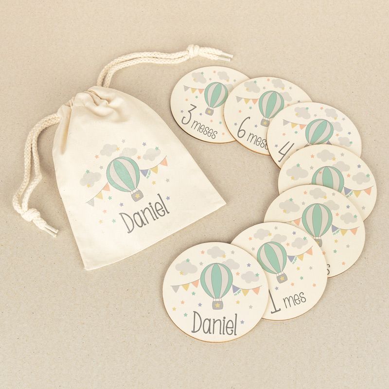 Placas cumplemeses personalizado Globo - Nanetes