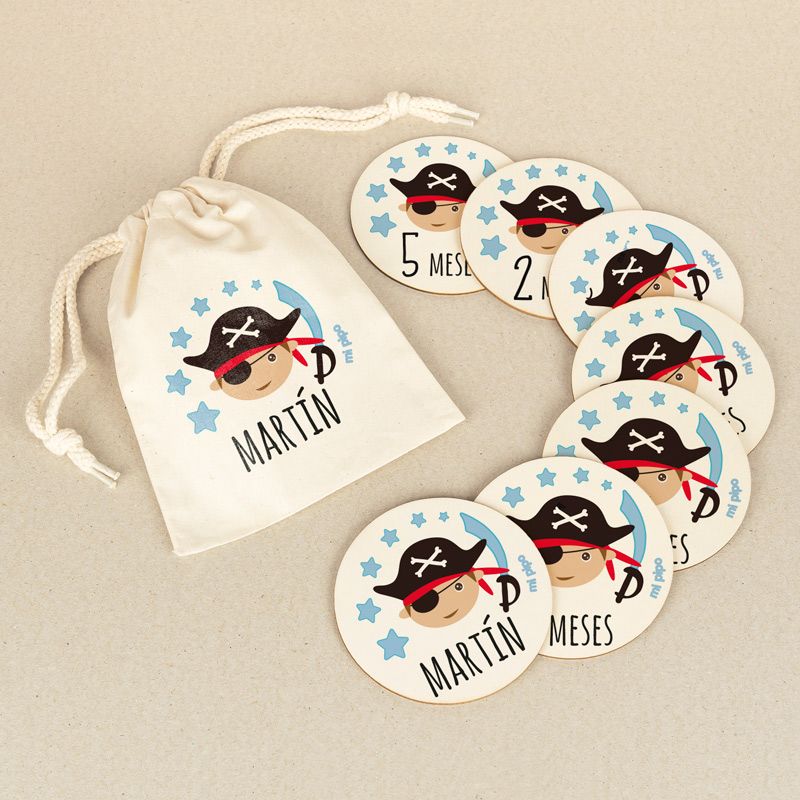 Placas cumplemeses personalizado Pirata - Nanetes