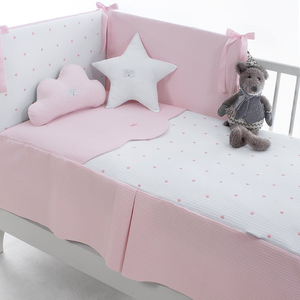 Edredon y Protector cuna Bopi Rosa Uzturre - Nanetes