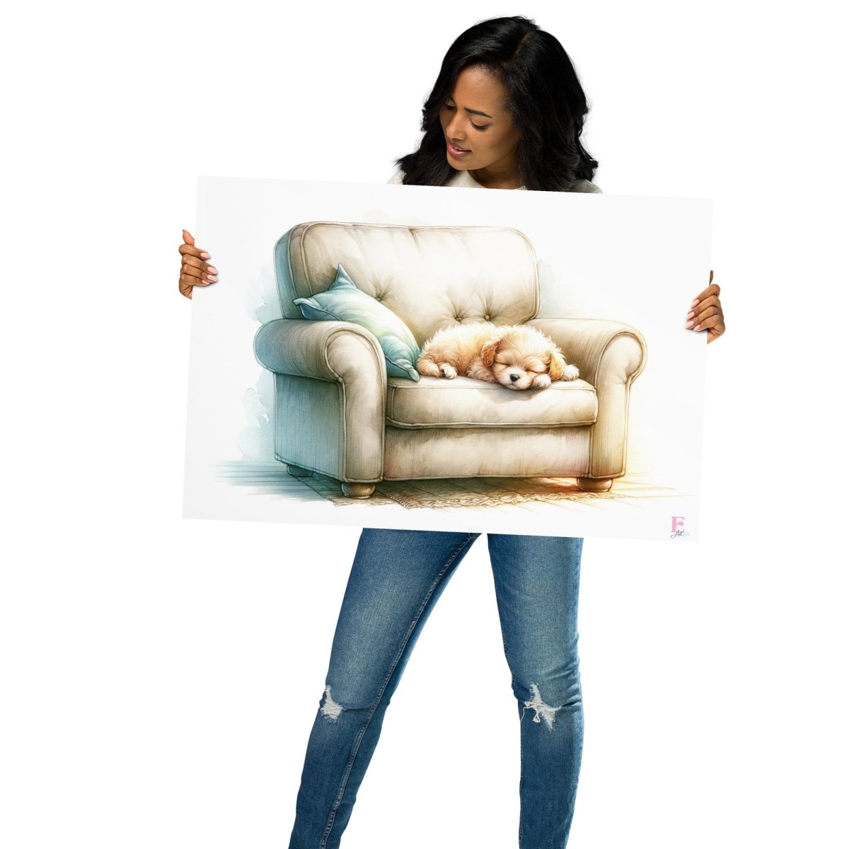 Lamina enmarcar Perrito en Butaca - Nanetes