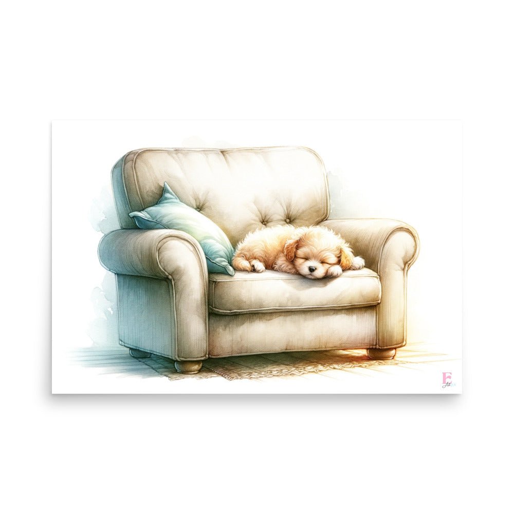Lamina enmarcar Perrito en Butaca - Nanetes