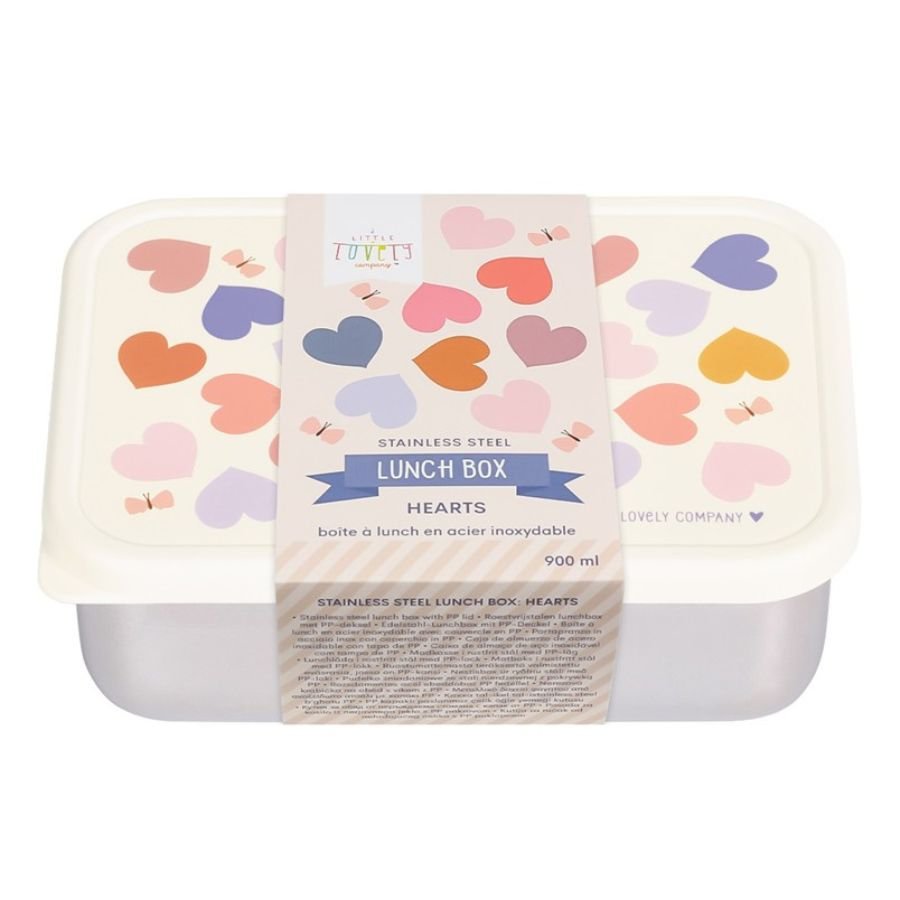 Fiambrera Acero Almuerzo Infantil Corazones - Nanetes