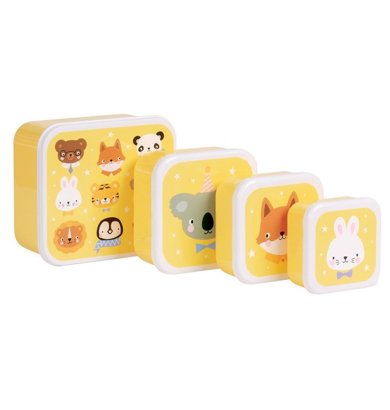 Set x4 fiambreras infantiles Animales - Nanetes