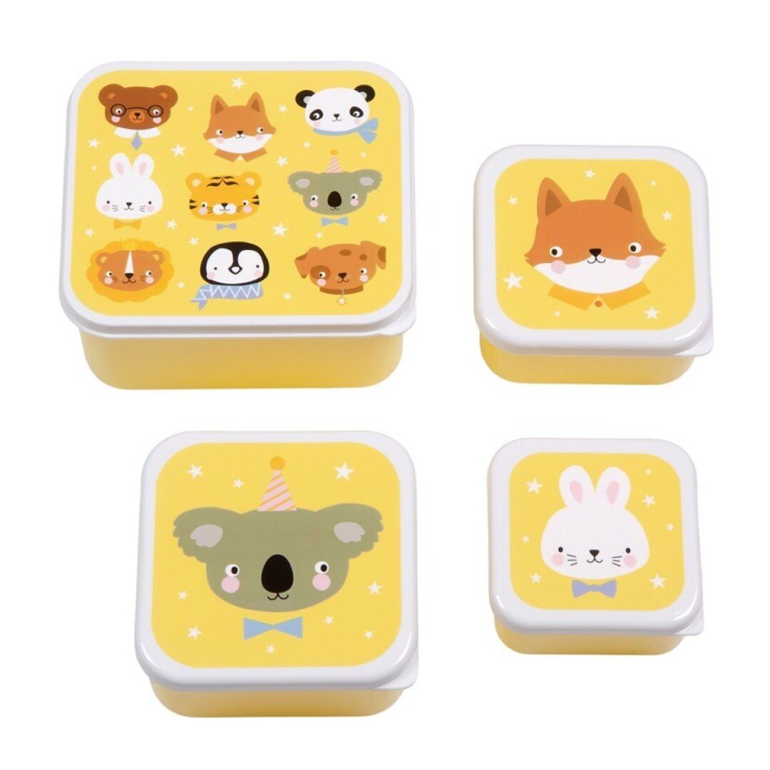 Set x4 fiambreras infantiles Animales - Nanetes