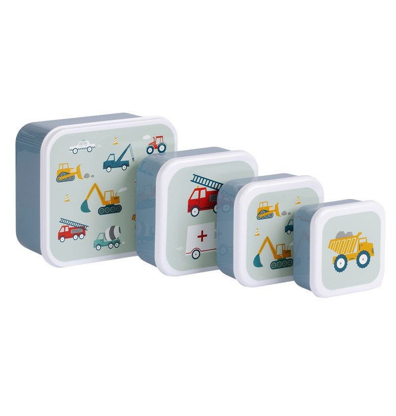 Set x4 fiambreras infantiles Vehiculos - Nanetes