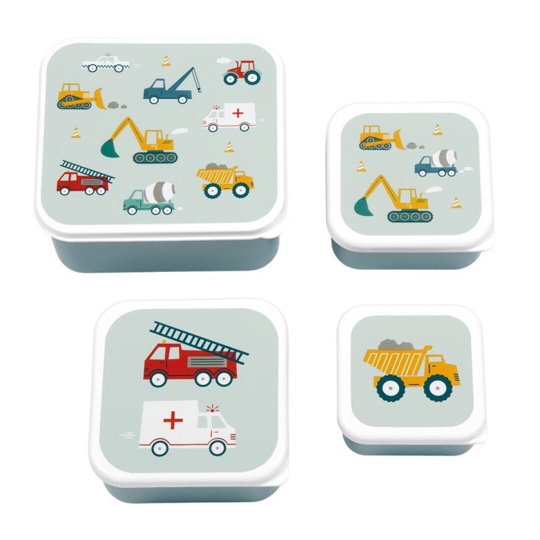 Set x4 fiambreras infantiles Vehiculos - Nanetes