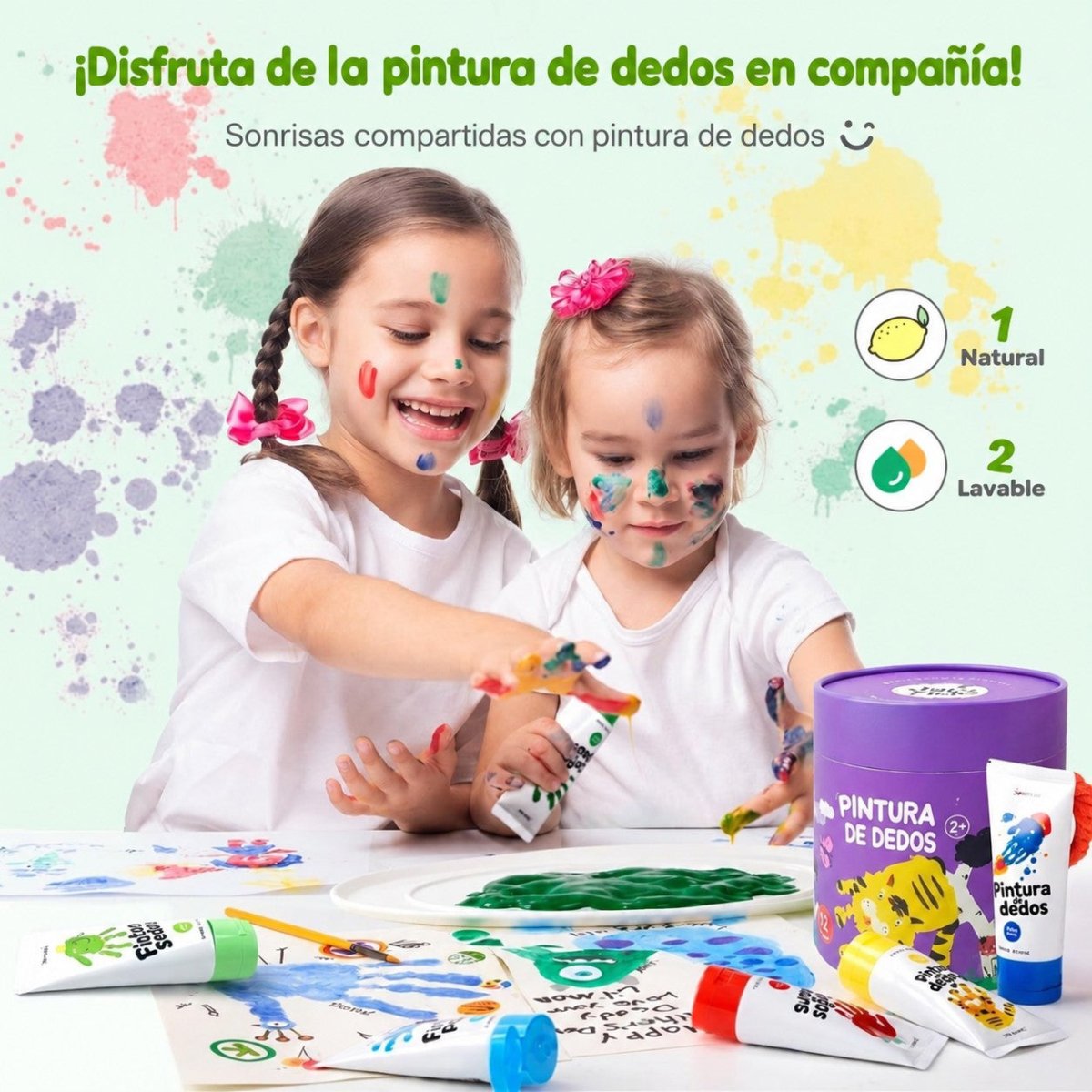 Bote Pintura Dedos No Tóxica 12 uds - Nanetes