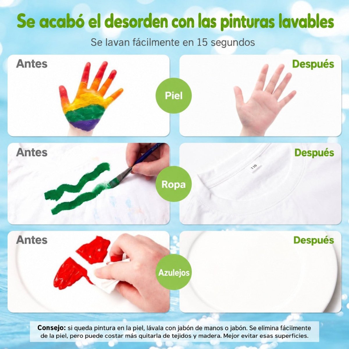 Bote Pintura Dedos No Tóxica 12 uds - Nanetes