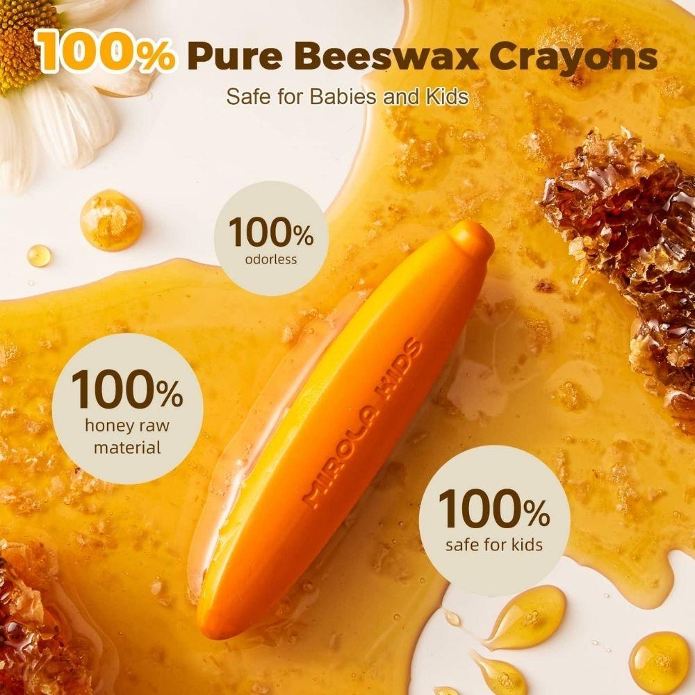 Caja 12 crayones Banana No Tóxicos Cera Abeja - Nanetes