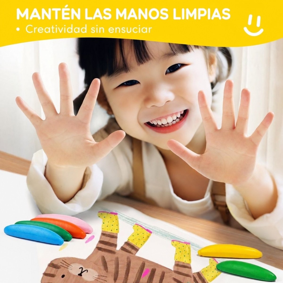 Caja 12 crayones Banana No Tóxicos Cera Abeja - Nanetes