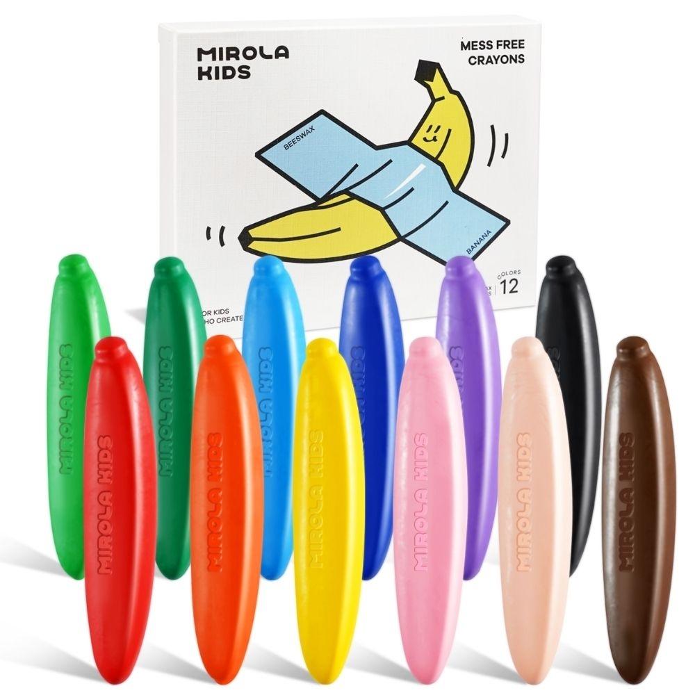 Caja 12 crayones Banana No Tóxicos Cera Abeja - Nanetes