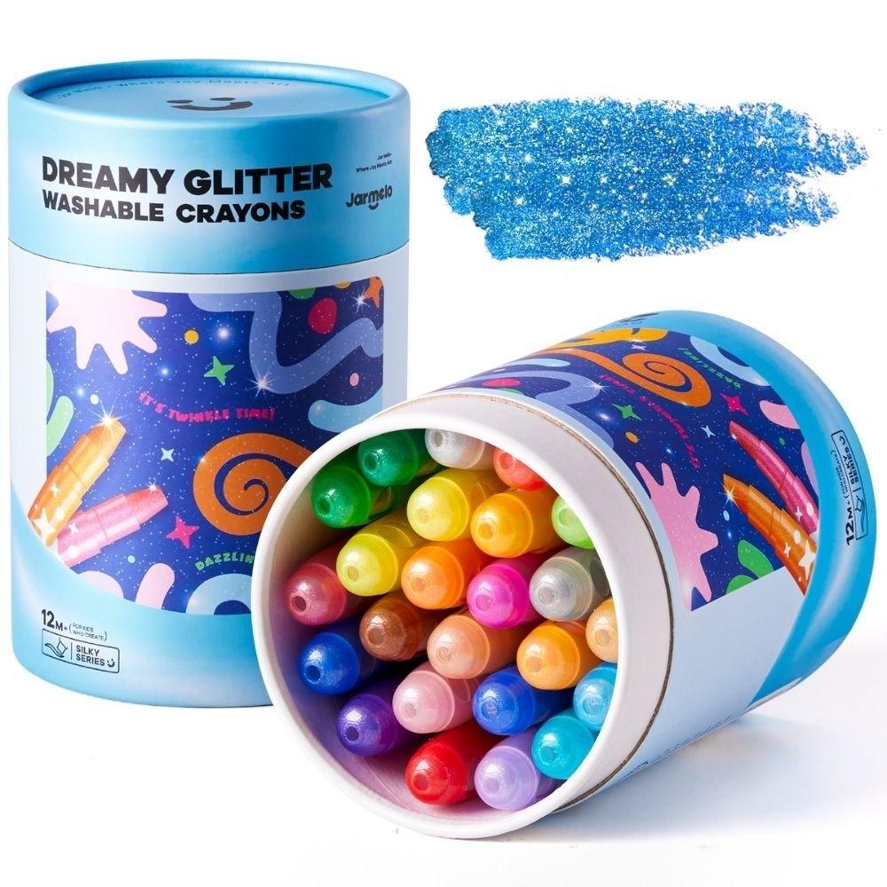 Bote 24 crayones Purpurina No Tóxicos Lavables - Nanetes
