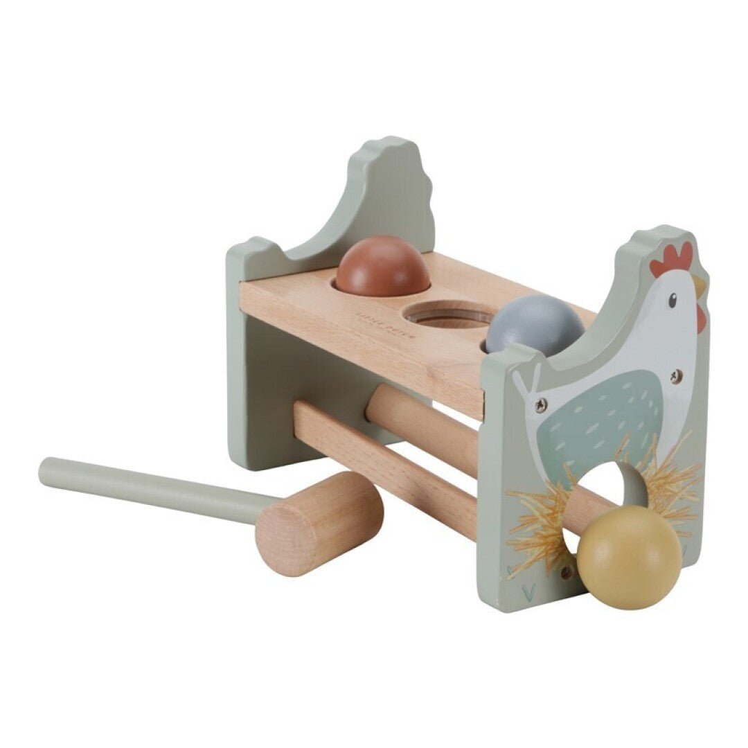 Juguete Madera Banco Golpeo Bolas Granja Little Duch - Nanetes
