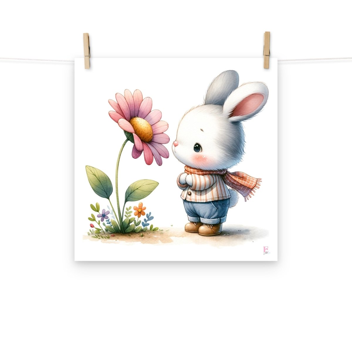 Lamina decorativa Conejito Flor - Nanetes