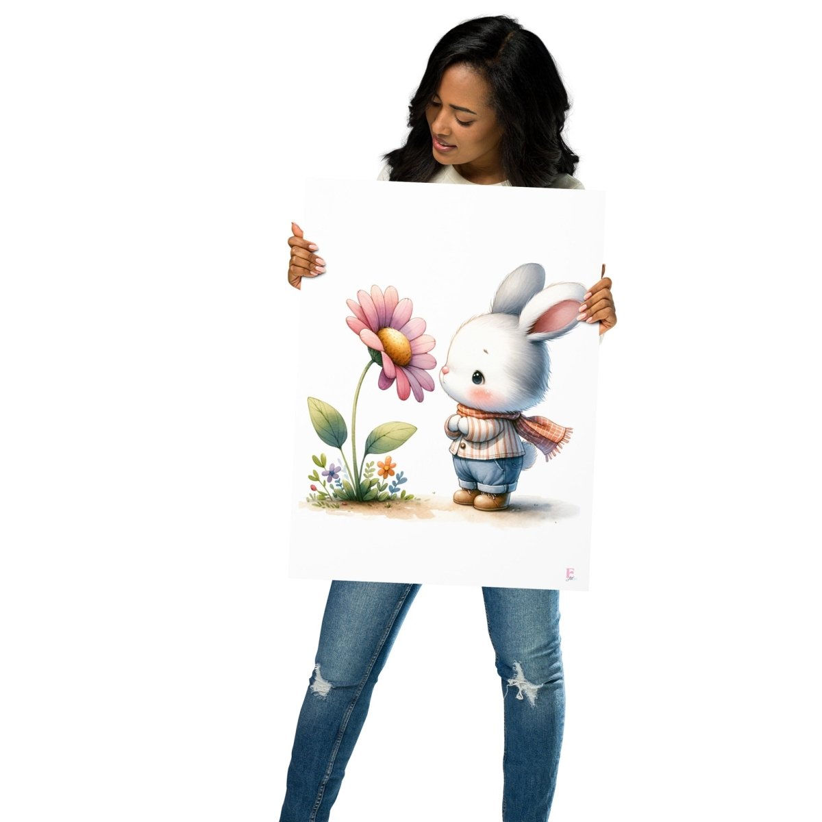 Lamina decorativa Conejito Flor - Nanetes