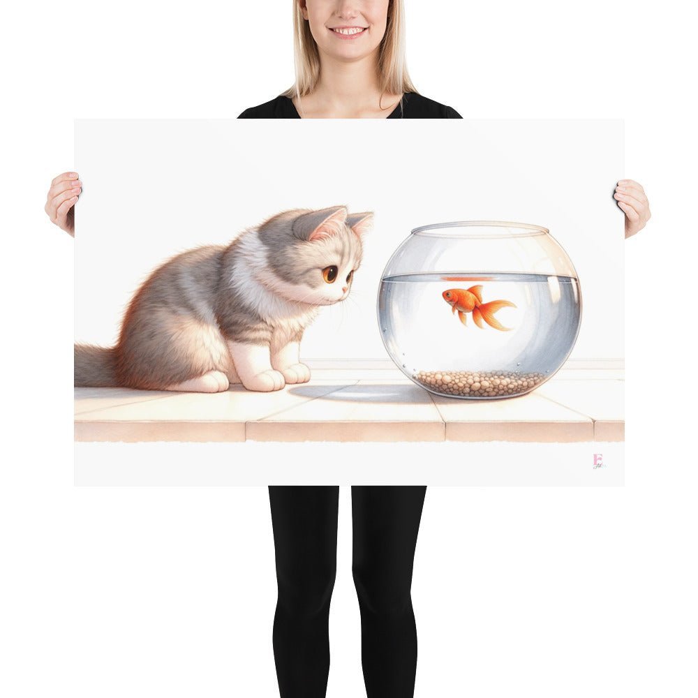 Lamina decorativa Gatito con pez - Nanetes