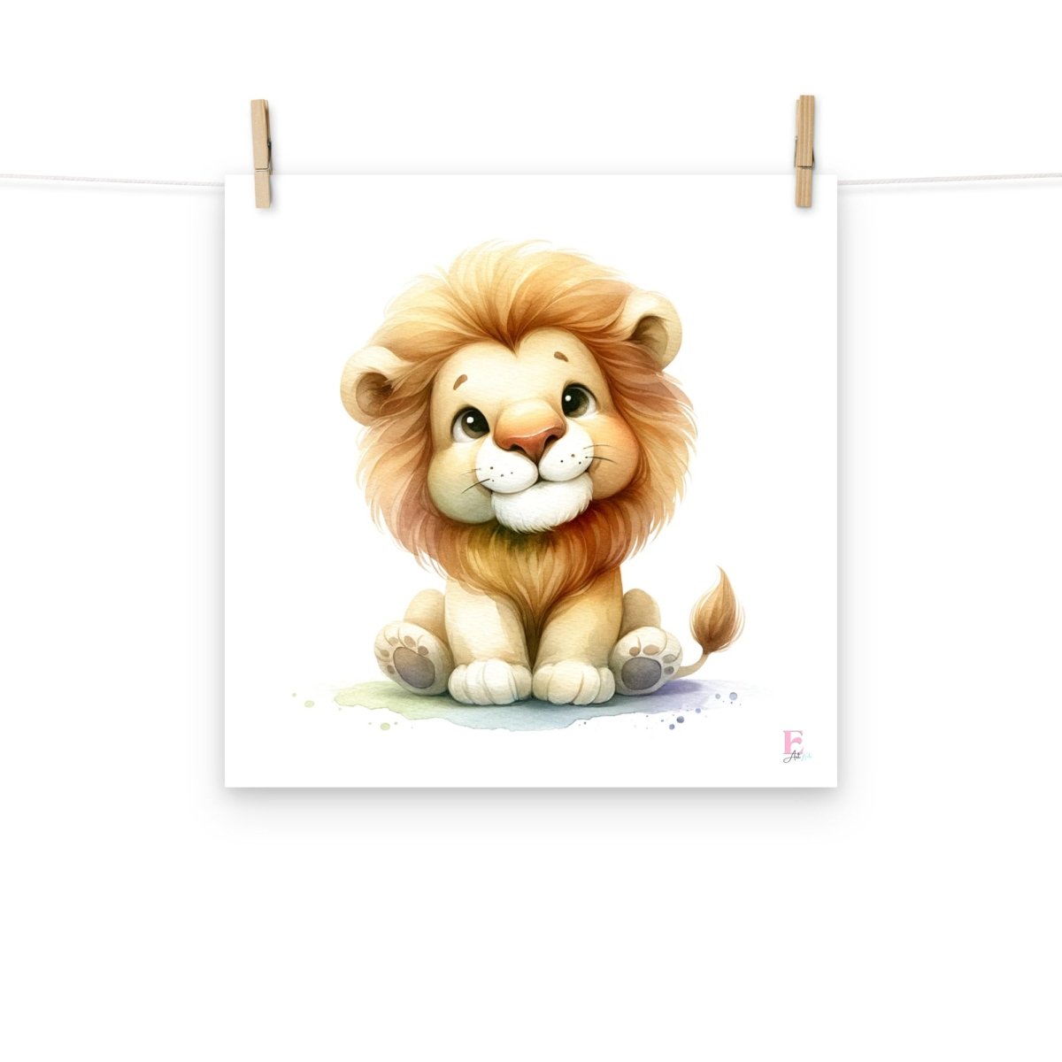 Lamina Decorativa Infantil Leon Acuarela - Nanetes