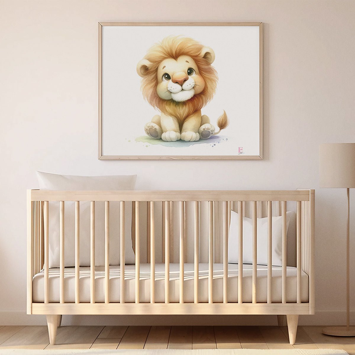 Lamina Decorativa Infantil Leon Acuarela - Nanetes