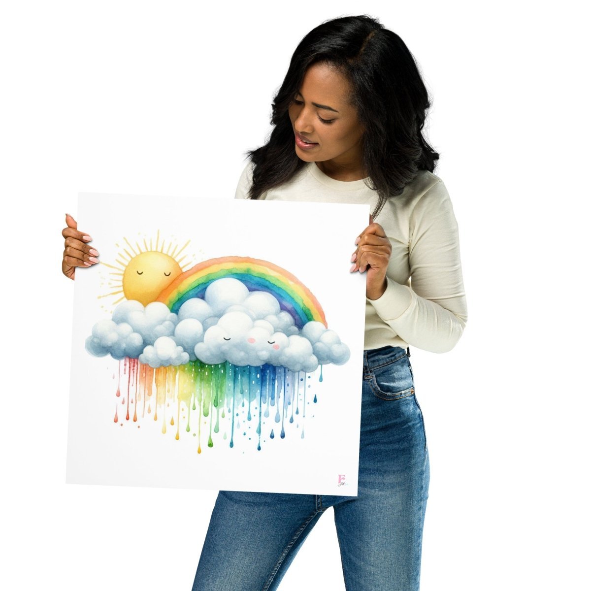 Lamina decorativa Nubes con Sol de colores - Nanetes