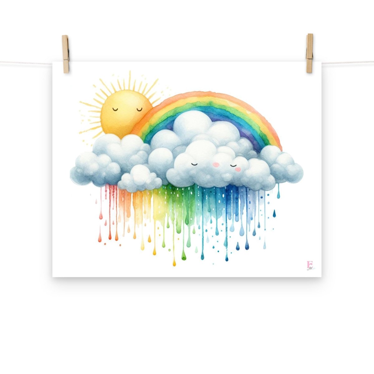 Lamina decorativa Nubes con Sol de colores - Nanetes