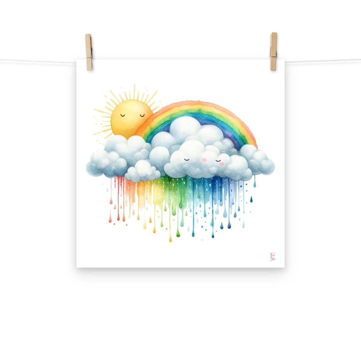 Lamina decorativa Nubes con Sol de colores - Nanetes