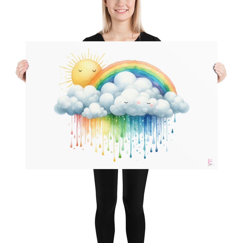 Lamina decorativa Nubes con Sol de colores - Nanetes