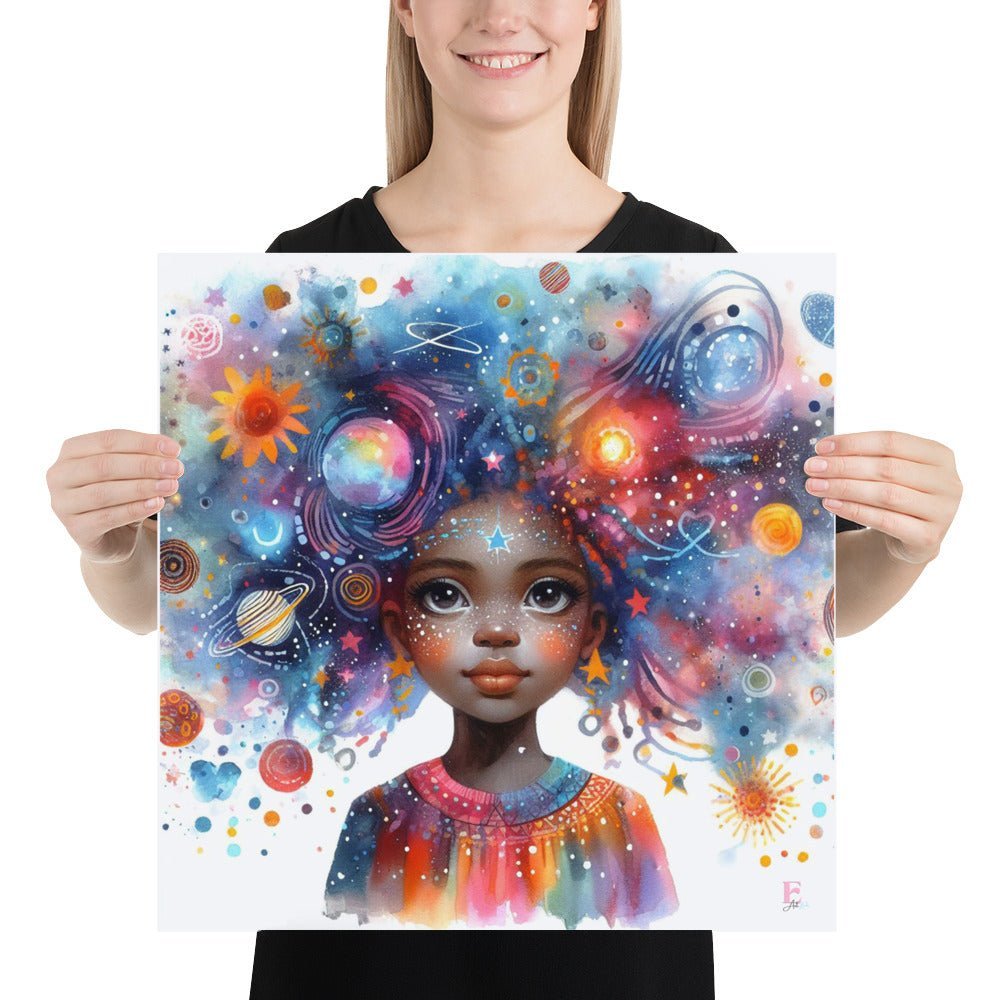 Lamina enmarcar infantil Niña universo - Nanetes