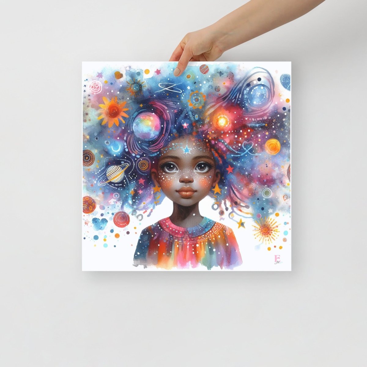 Lamina enmarcar infantil Niña universo - Nanetes