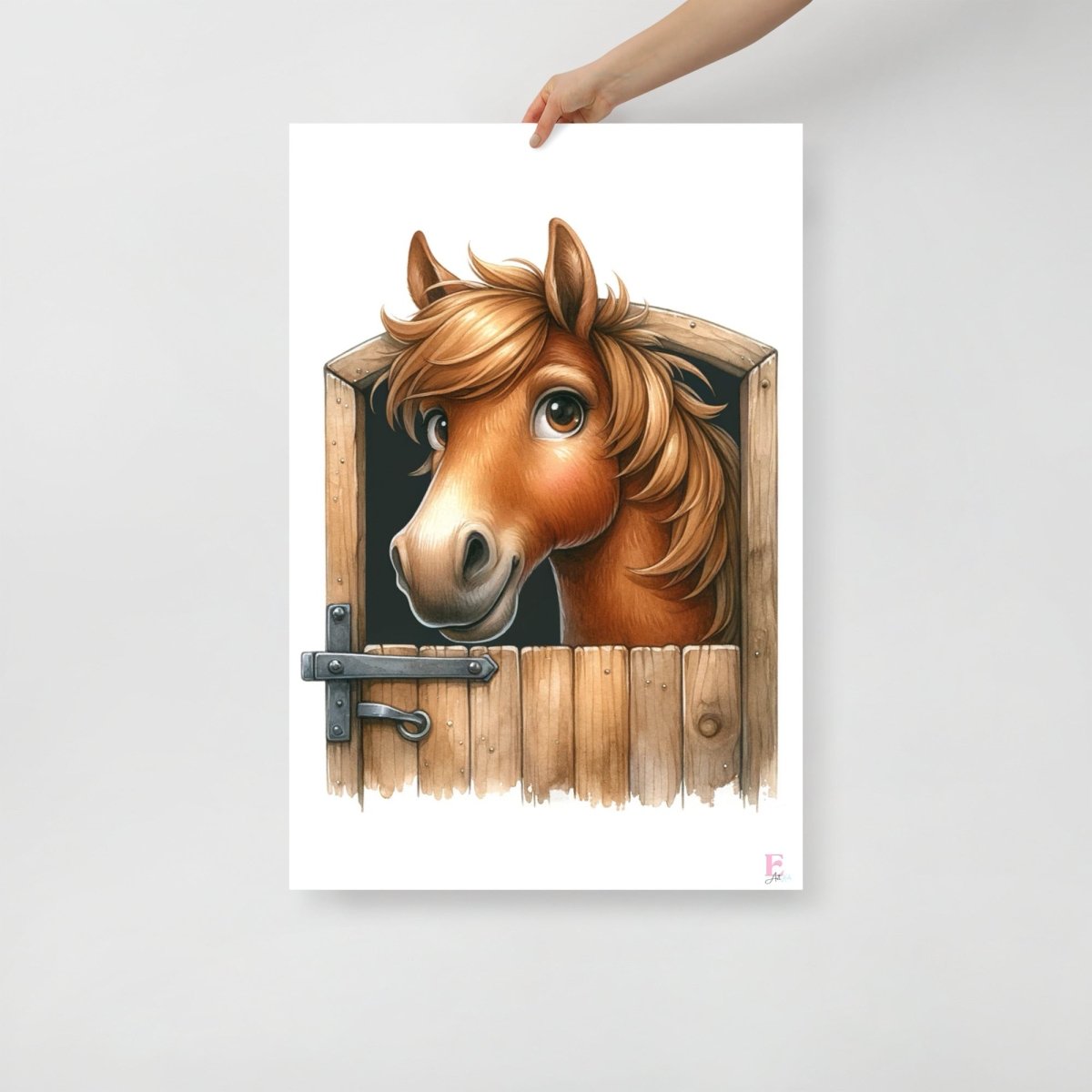 Lamina Infantil Caballo en cuadra - Nanetes