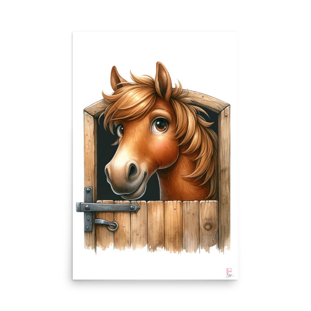 Lamina Infantil Caballo en cuadra - Nanetes