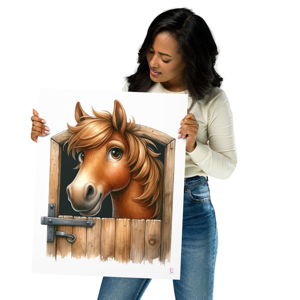 Lamina Infantil Caballo en cuadra - Nanetes