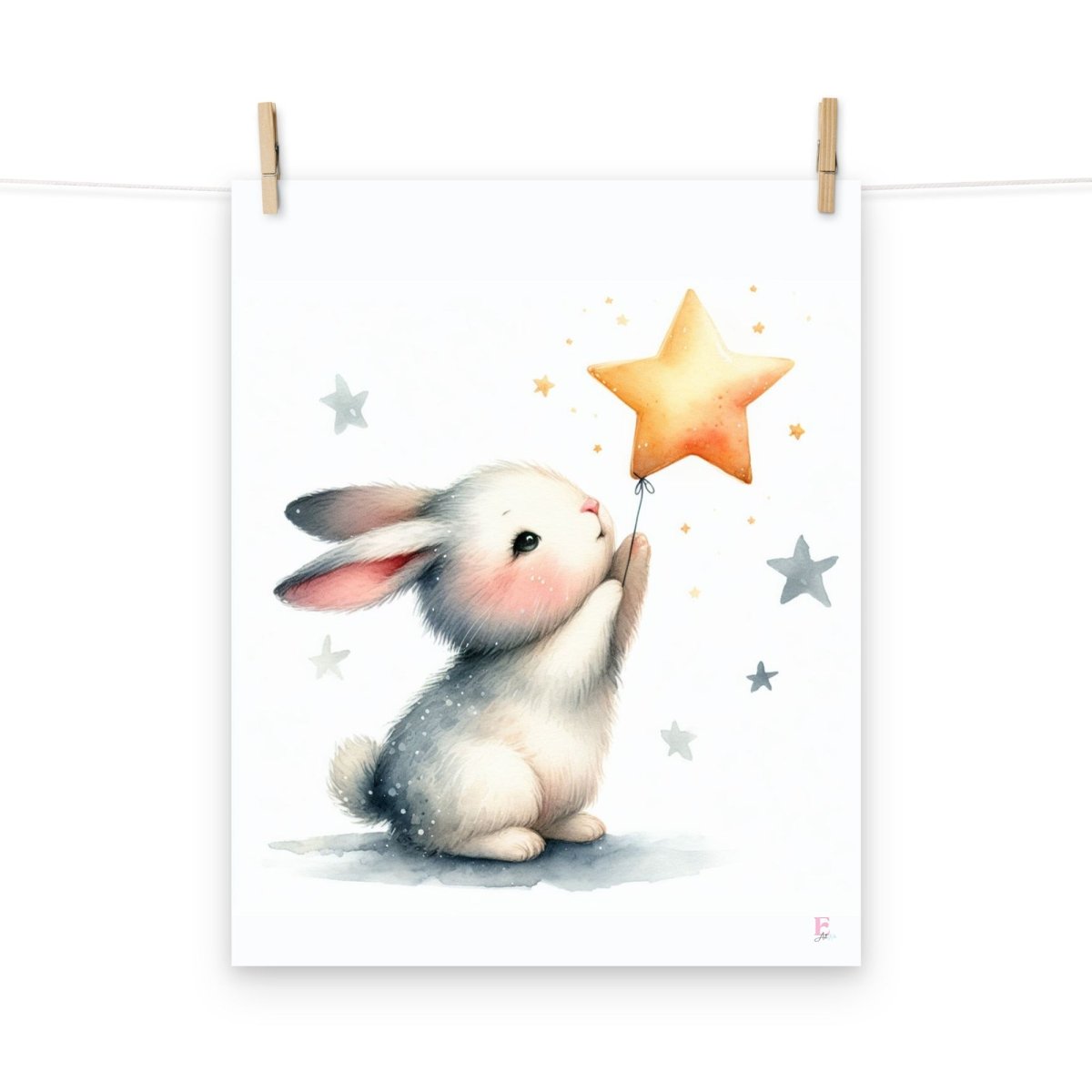 Lamina infantil conejito con estrella - Nanetes