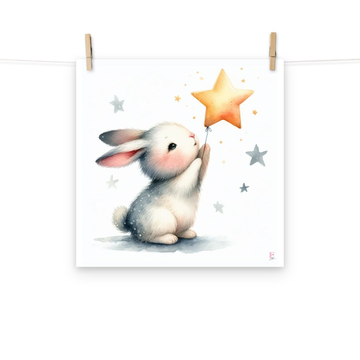 Lamina infantil conejito con estrella - Nanetes