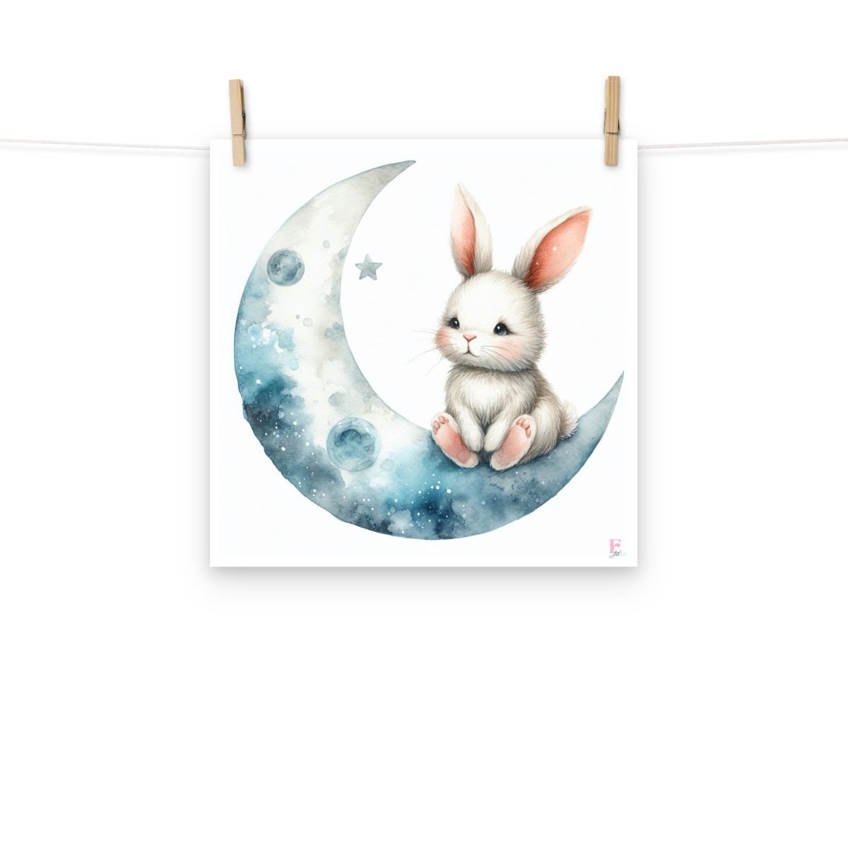 Lamina infantil conejito en la luna - Nanetes