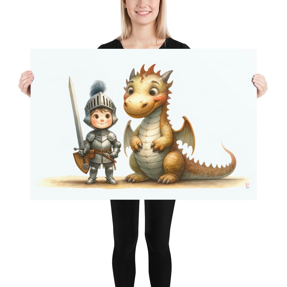 Lamina infantil decorativa Caballero y Dragon - Nanetes