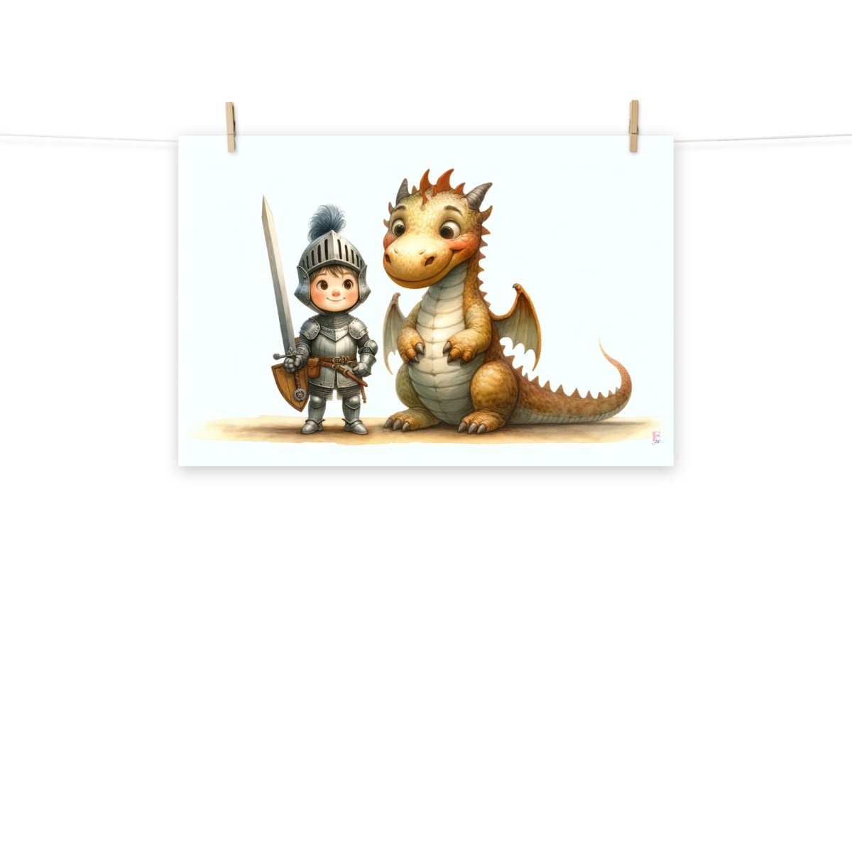 Lamina infantil decorativa Caballero y Dragon - Nanetes