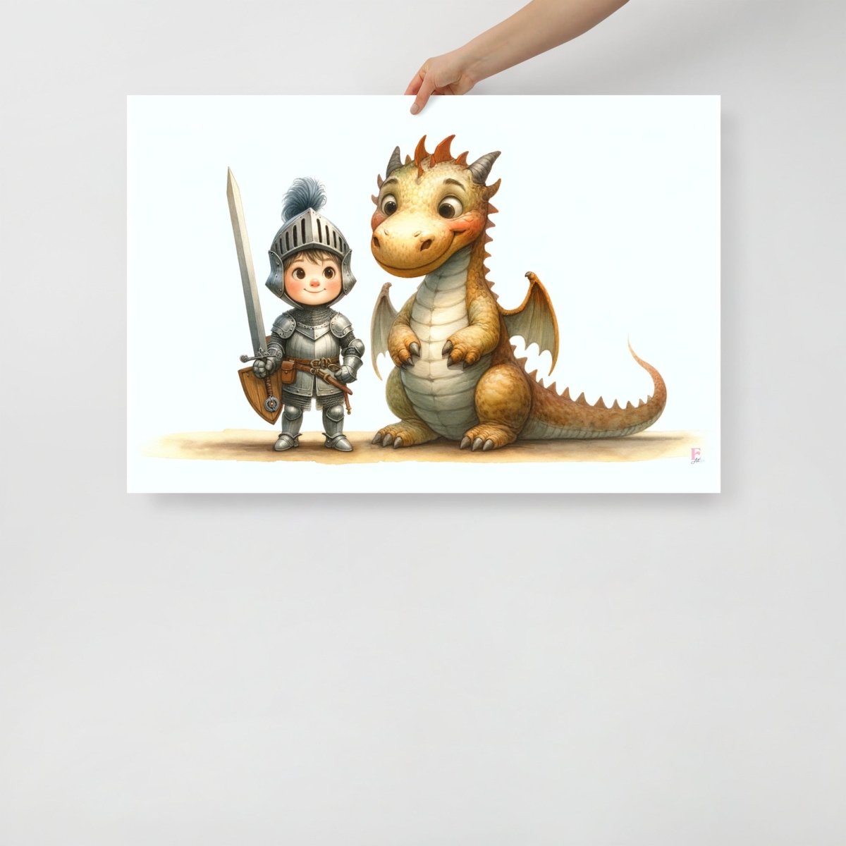 Lamina infantil decorativa Caballero y Dragon - Nanetes