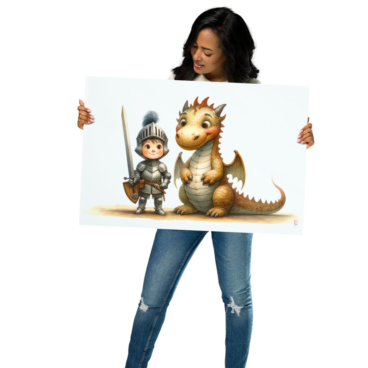 Lamina infantil decorativa Caballero y Dragon - Nanetes