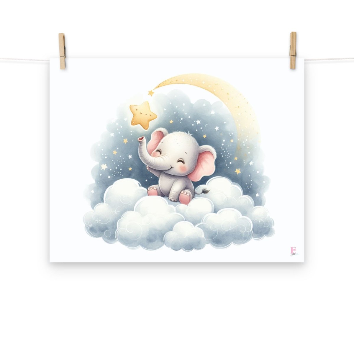 Lamina infantil Elefante con estrella - Nanetes