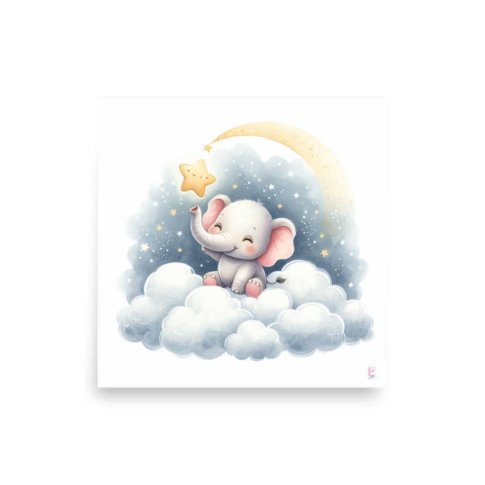 Lamina infantil Elefante con estrella - Nanetes