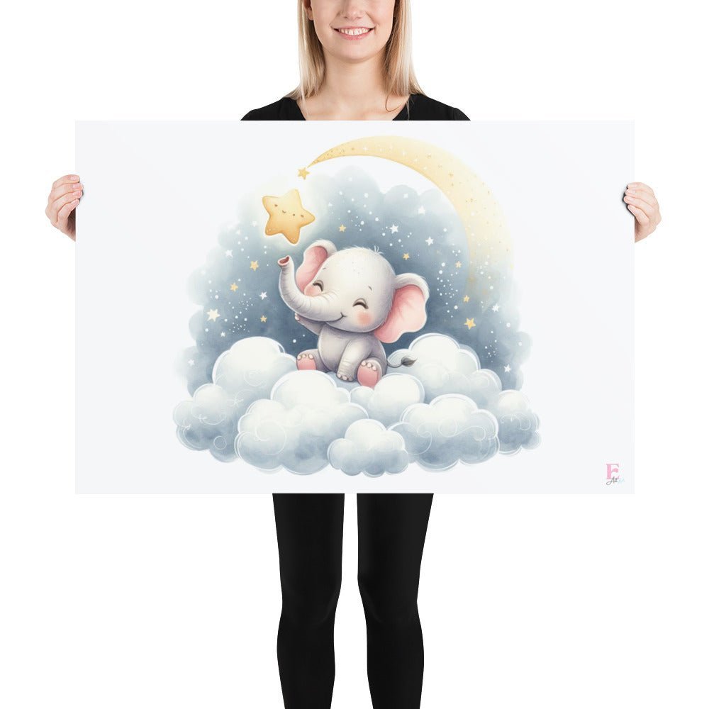 Lamina infantil Elefante con estrella - Nanetes