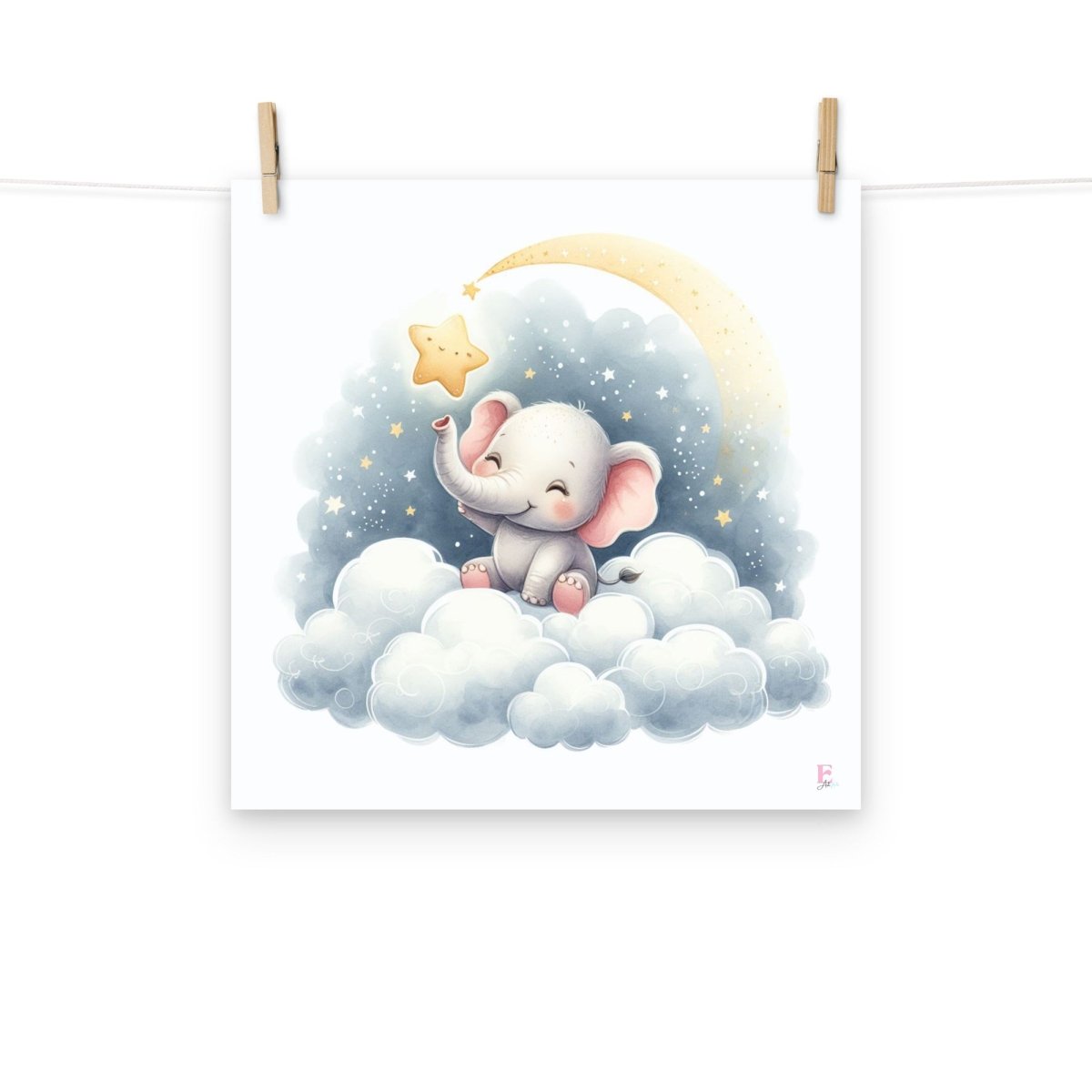 Lamina infantil Elefante con estrella - Nanetes