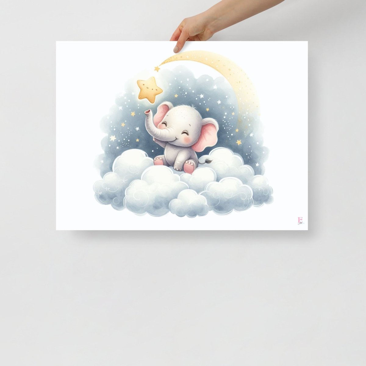 Lamina infantil Elefante con estrella - Nanetes