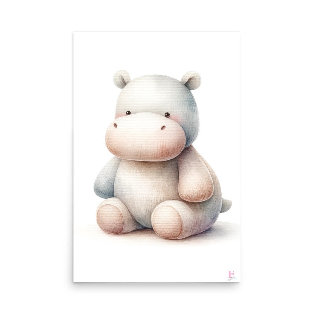 Lamina infantil enmarcar Hipopotamo peluche - Nanetes