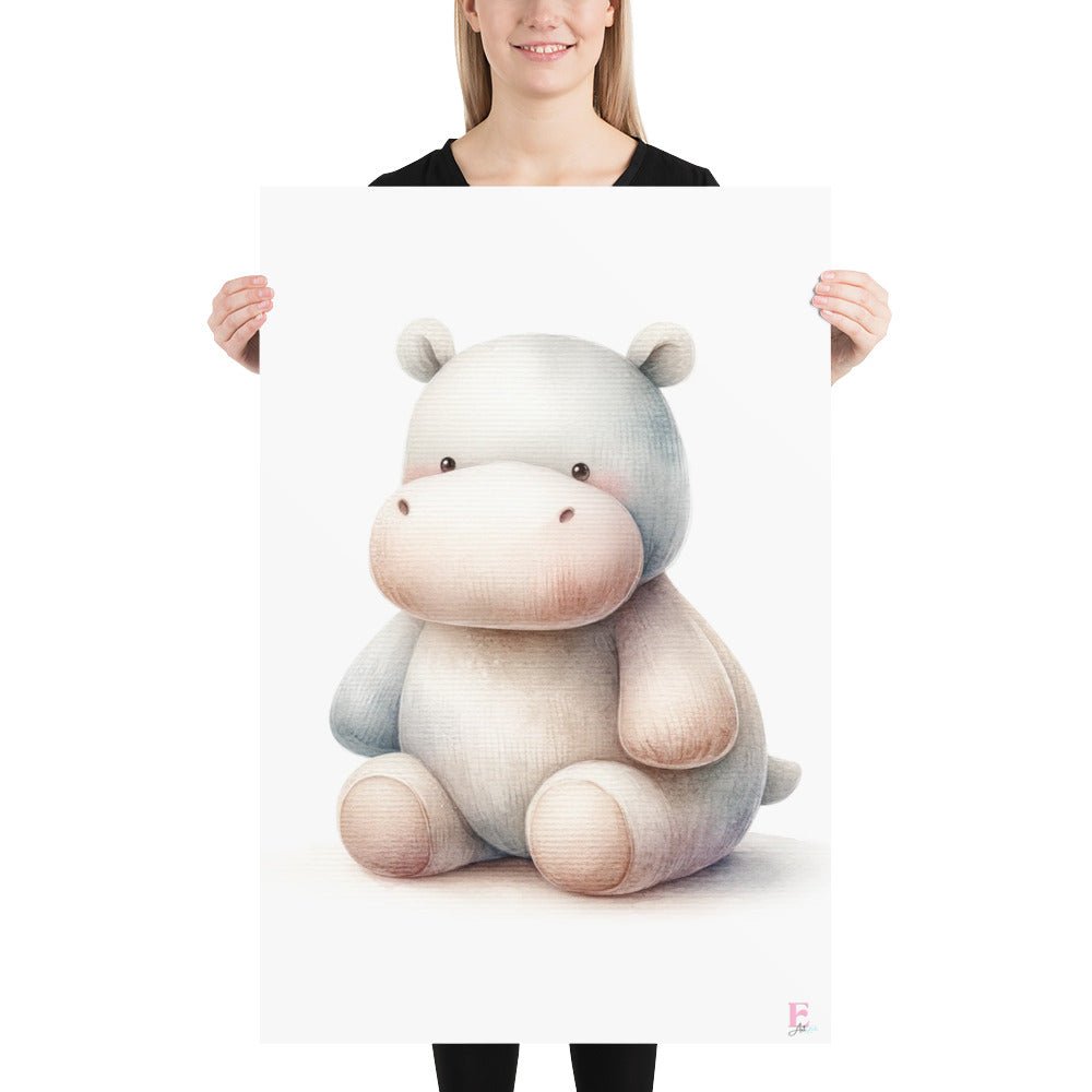 Lamina infantil enmarcar Hipopotamo peluche - Nanetes