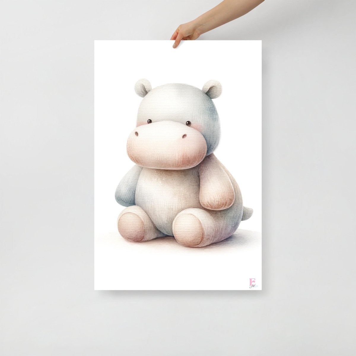 Lamina infantil enmarcar Hipopotamo peluche - Nanetes