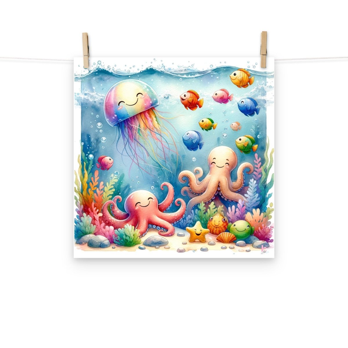 Lamina infantil fondo del mar decorativa - Nanetes