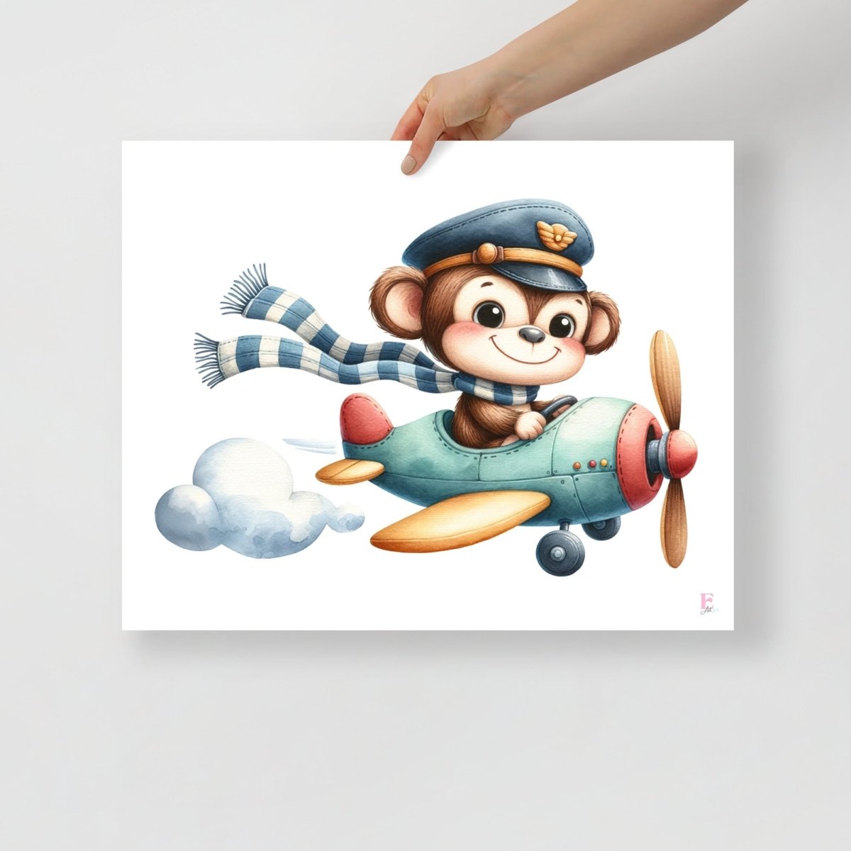 Lamina infantil Monito en Avioneta - Nanetes